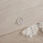 King/Cal King 3 Piece Tufted Cotton Chenille Damask Duvet Cover Set