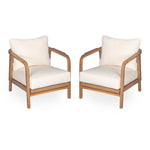 Outdoor Lounge Chair With Woven Backrest and Solid Wood Frame