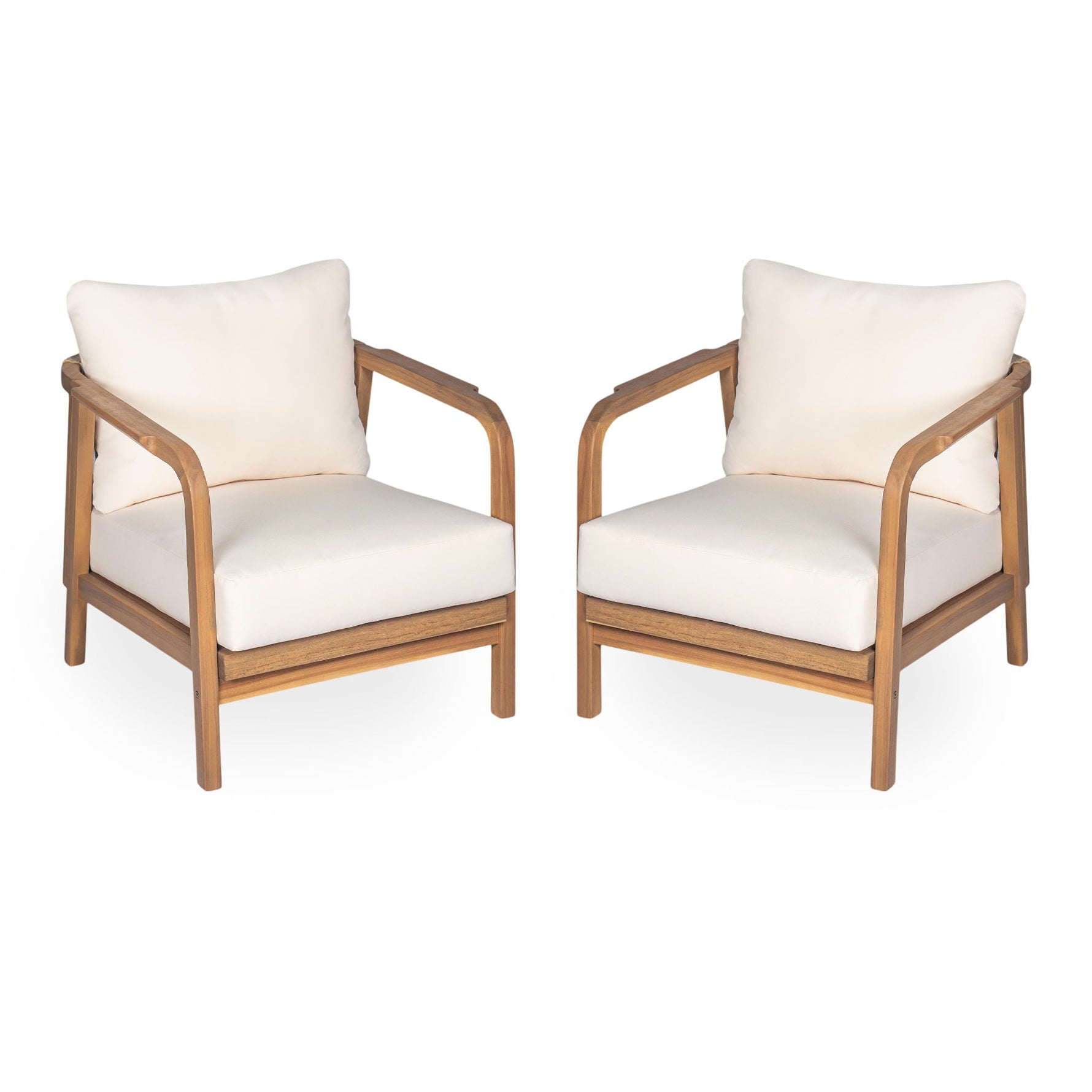Outdoor Lounge Chair With Woven Backrest and Solid Wood Frame