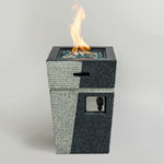20' Propane Gas Fire Pit Table, 50000 BTU Square Concrete Fire Pit