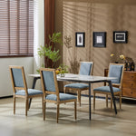 French Country Style Dining Chair with Upholstered Seating and Fluted Legs
