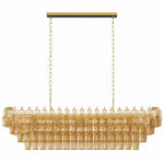 Modern Chandeliers for Dining Room, 54" Large Rectangle Gold Kitchen Chandelier Over Table