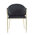 Modern Upholstered Dining Chair With Plush Velvet and Metal Frame