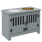 PawHut Large Elevated Dog Bowls with Storage Cabinet