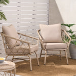 Bruce Outdoor Club Chair Set with Water Resistant Cushions