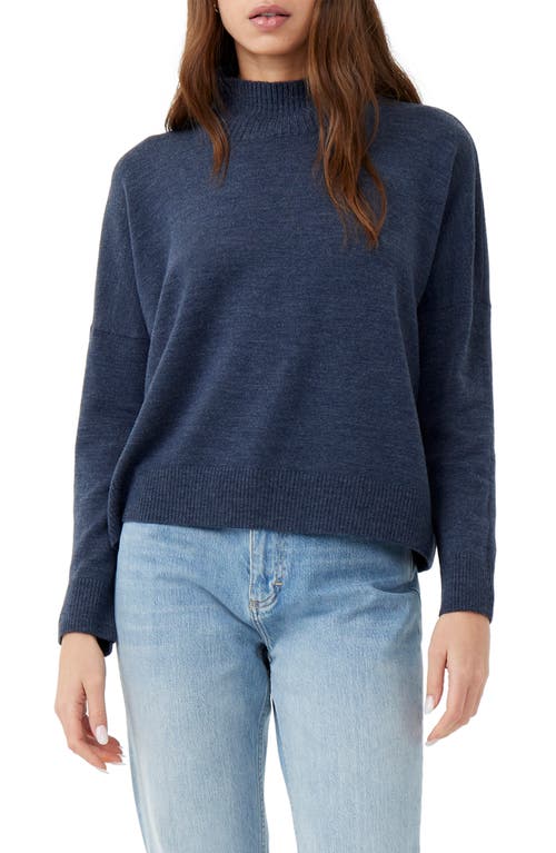 French Connection Jeanie Babysoft Mock Neck Sweater in Navy Mel, Size X-Small