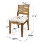Outdoor 6-Seater Acacia Wood Expandable Dining Set with Cushions