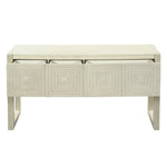 Geometric Carved Console Table with 3 Soft-Close Drawers
