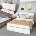 Murphy Bed With Storage Drawers And Charging Cabinet, Foldable Panels, Swivel Wheels