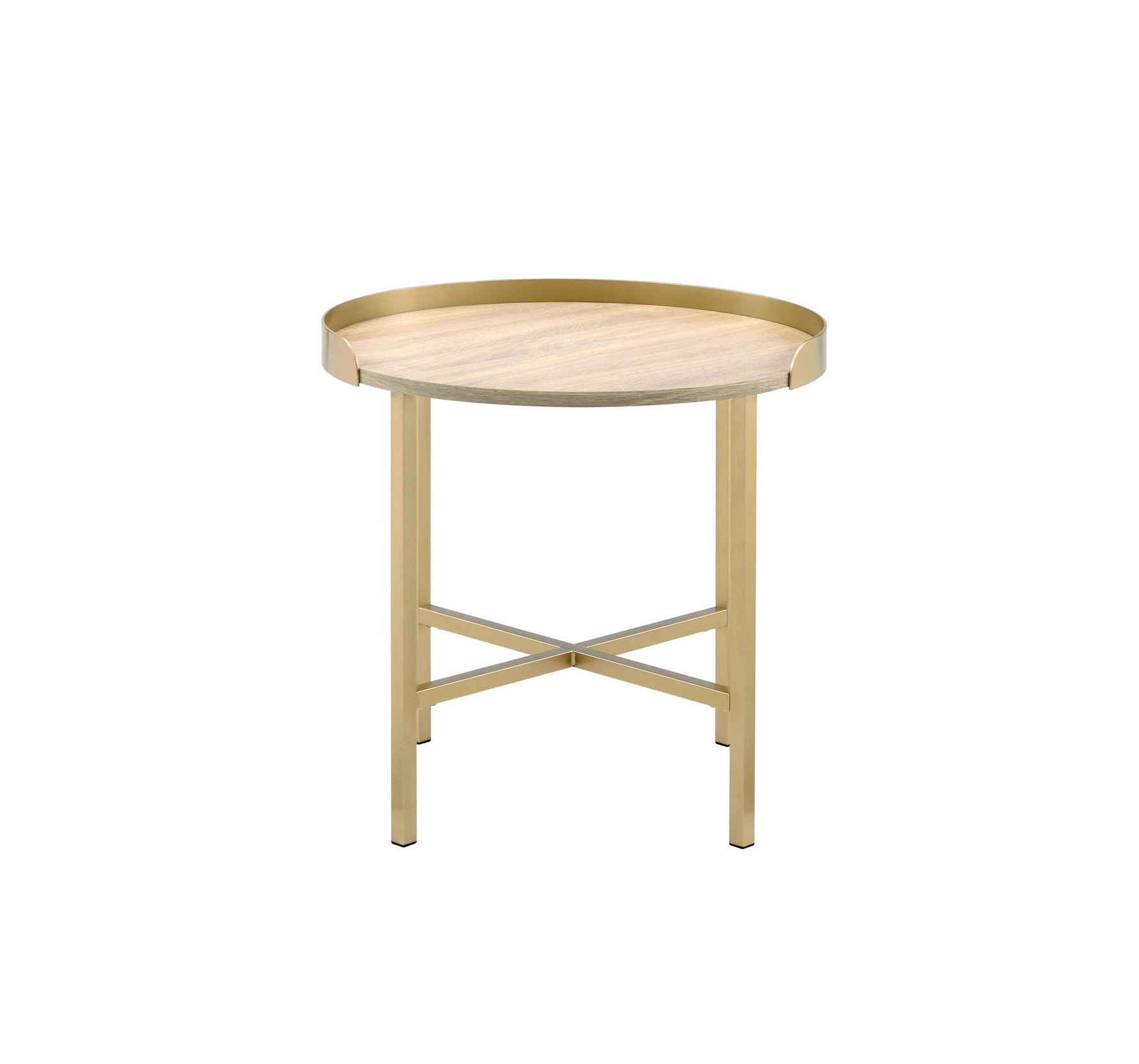 Mithea End Table - Oak / Gold