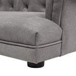 Kiki 36.5' Chesterfield Dog Sofa Bed, Medium, Uptown Gray Stain Resistant High Performance Polyester