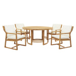 Outdoor Dining Set 5-Piece Patio Table And Chairs Set with Umbrella Hole