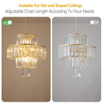 (Same as W1340126461/L5023) 20' Luxury 4-Tier Crystal Chandelier, 12-Light Gold Frame Pendant Light, Elegant Ceiling Lighting for Living Room, Dining Room, Bedroom (No Bulbs)