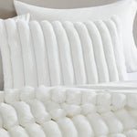 Everett 4-Piece White Micro Mink King Bedding Ensemble