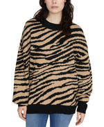 Sanctuary Womens Wild Kingdom Pullover Long Sweater Black S