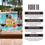 Floating Wine Glasses for Pool with Lids (Set of 4) – 21oz