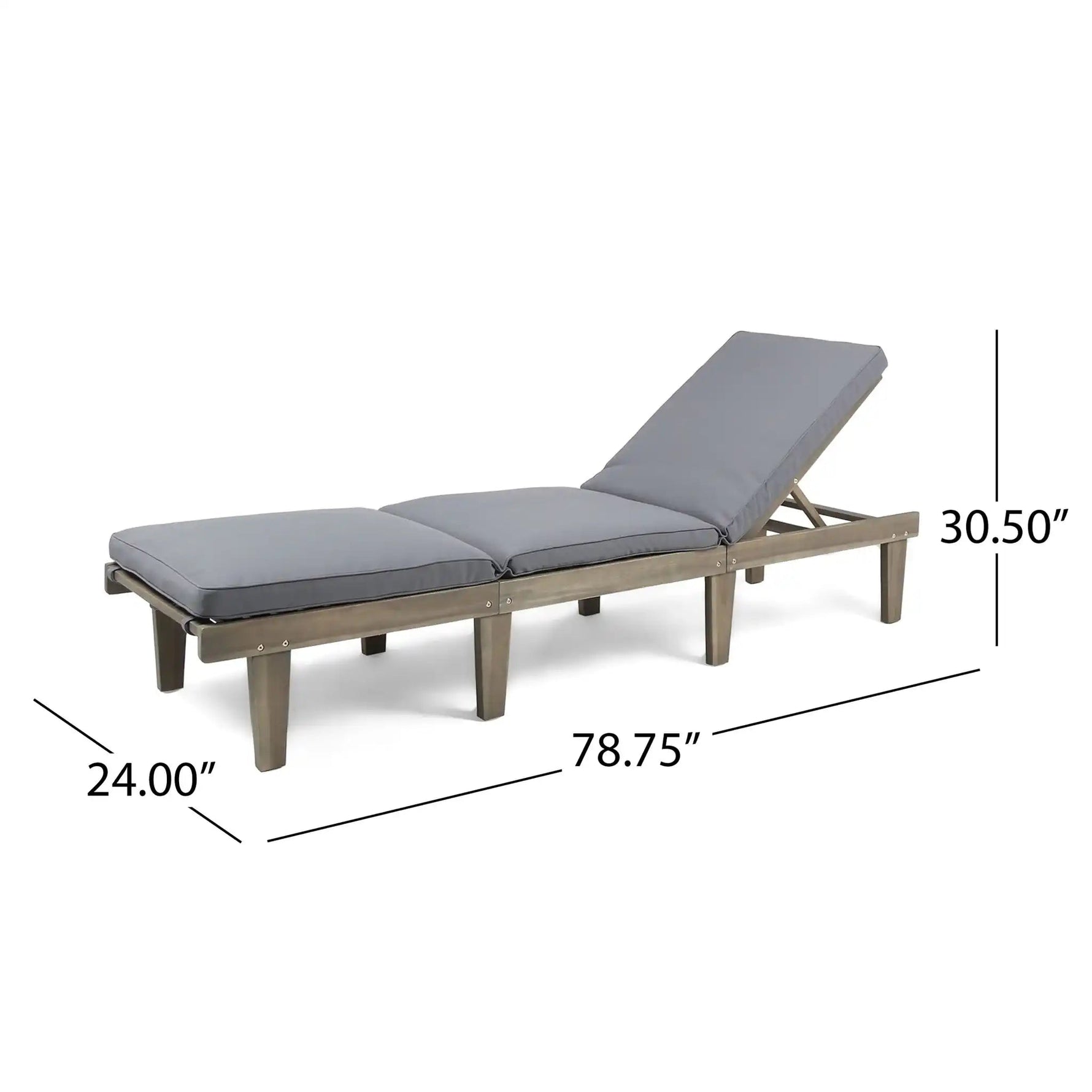 Ariana Wood Chaise Lounge with Cushion