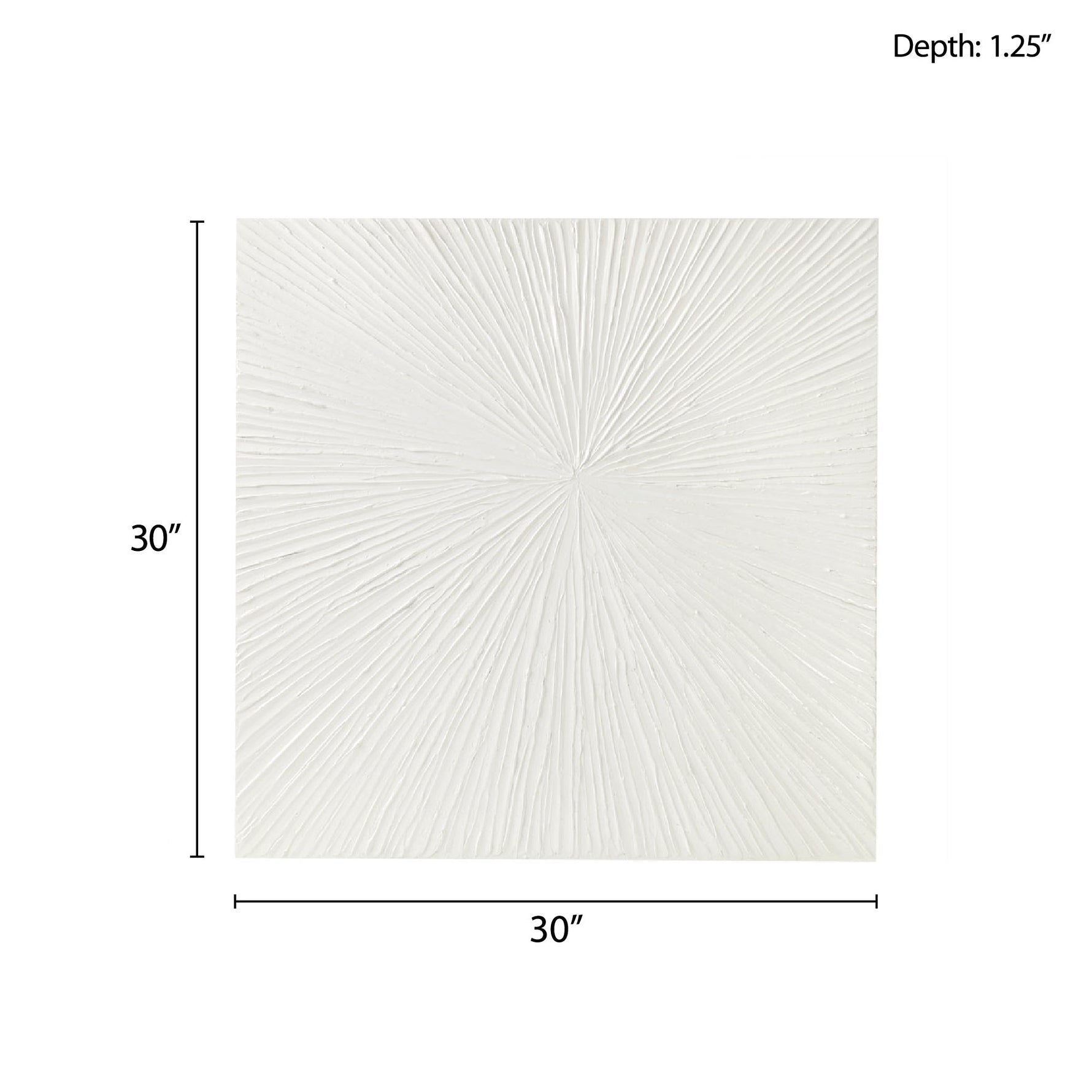 Luminous Burst Signature White Gloss Dimensional Resin Wall Art