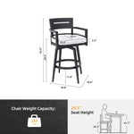 Modern Outdoor Swivel Bar Chairs Set of 2