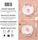 Tonal Striped Disposable Napkin Set in Stripe Red, 50 Pieces