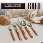 Khen 20-Piece Cutlery Set with Dinner Knives, Forks, Spoons, Salad Forks & Teaspoons