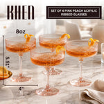Madrid Acrylic Champagne Coupe Cocktail Glassware, Set of 4