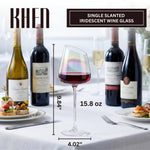 Slanted Iridescent Wine Glass, Single 15.8oz 9.84in Clear Glass
