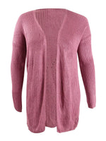 Hippie Rose Juniors' Back-Detail Long Cardigan Pink Size Small