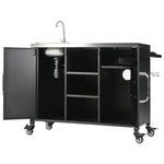 K&K 55.5" Outdoor Kitchen Island with Sink
