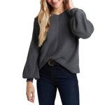 1.STATE Womens V Neck Balloon Sleeve Top Gray L