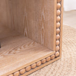 Rustic Beaded Edge Coffee Table – 47.6" Rectangular Center Table with Open Storage Shelf