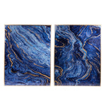 The Oceanus Elegance™ — Marbled Blue & Gold Panel Wall Art