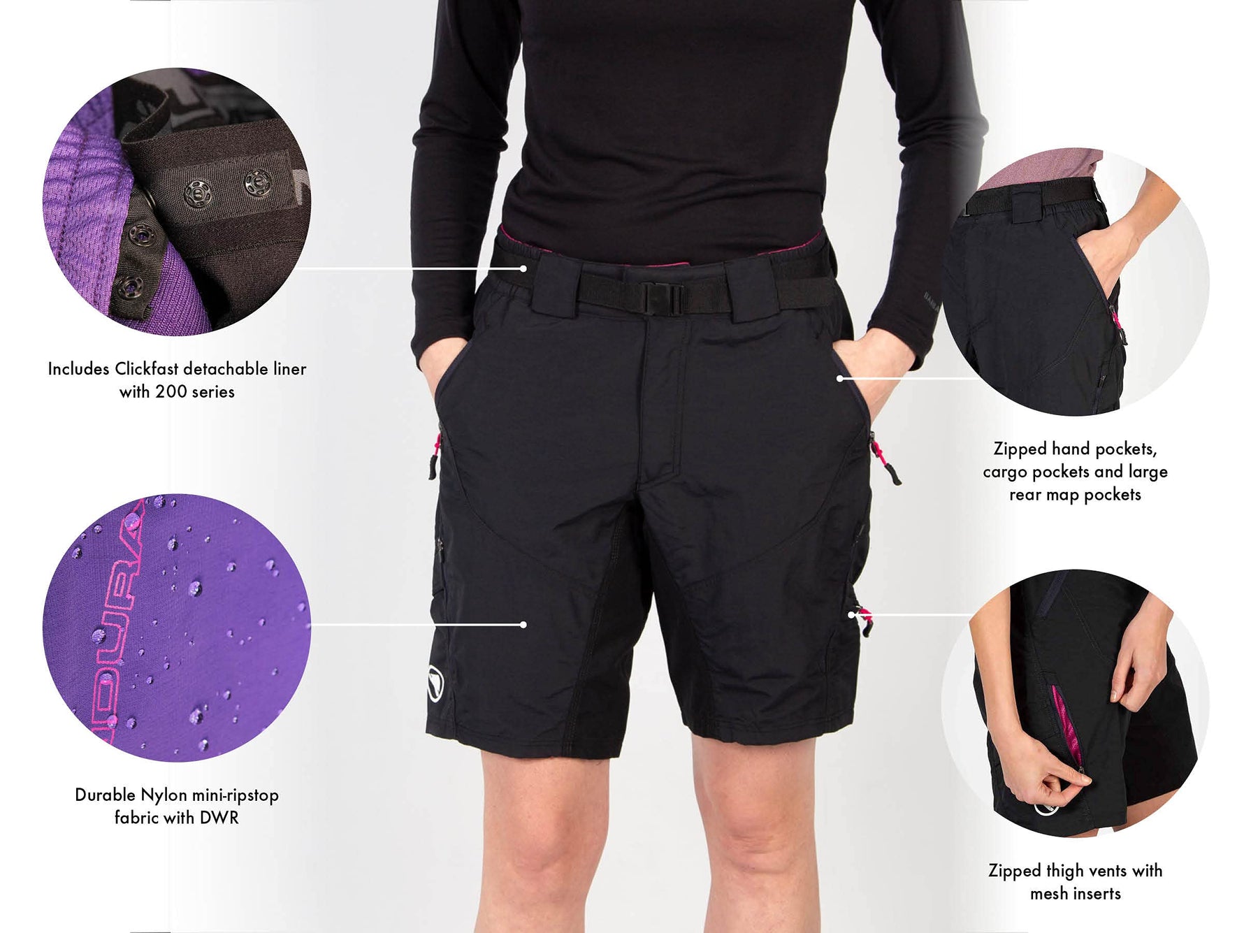 Endura Women's Hummvee Mountain Cycling Shorts - Black