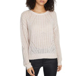Sanctuary Womens Open Stitch Ribbed Trim Pullover Sweater Pink L