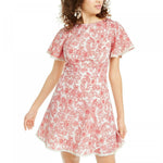 B. Darlin Womens Juniors Floral Print Open Back Mini Dress Pink 3/4