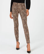 INC International Concepts Women's Incessential Leopard Skinny Jeans Brown Size 16