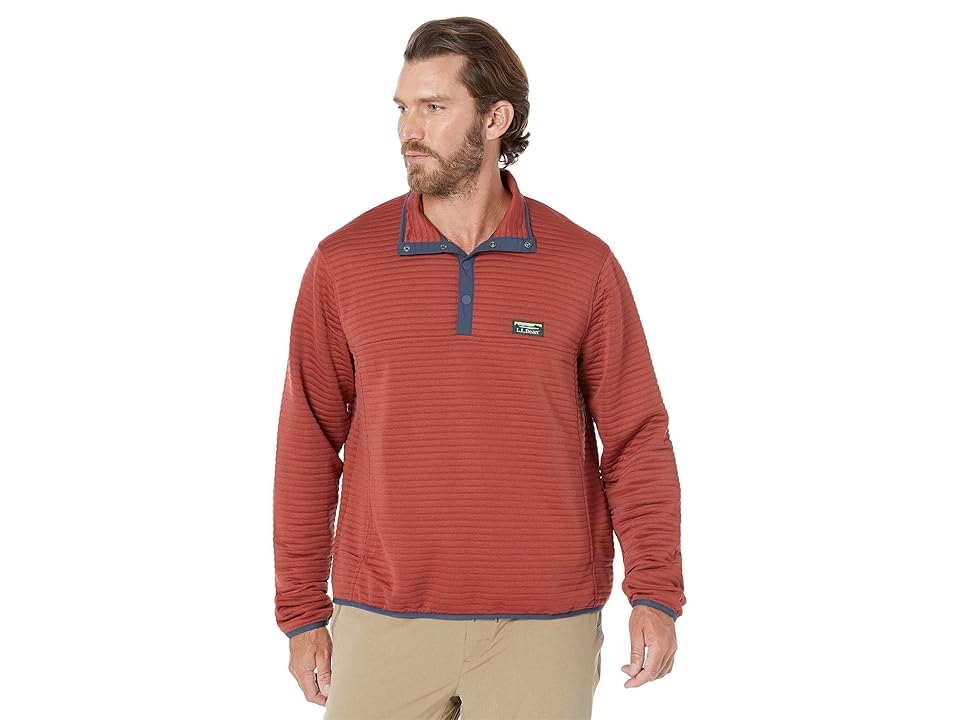 LLBean Men's Airlight Knit Pullover in Rust Orange Heather