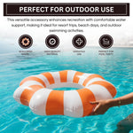 Amalfi Scalloped Inflatable Tube Pool Float Ring - Orange & White