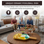 Khen Ceramic Pickleball Dish | Paddle Shaped Serving Tray Platter Decorative Tableware