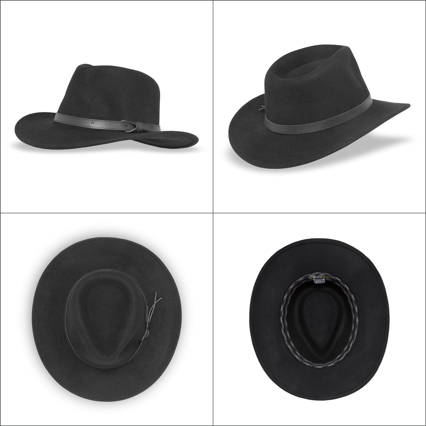 Men's Wool Felt Fedora Cowboy Hat - Walnut