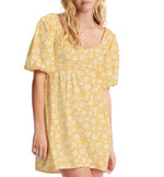 Billabong Juniors' Sea Side Printed Babydoll Dress Salt Crystal S