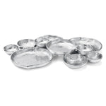 Cluster of 10 Round Serving Bowls Silver Clusters Decorative Tray
