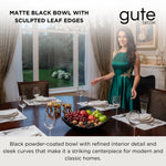 Black Powder Coated Platter Bowl – Modern Aluminum Decorative Centerpiece