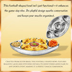 Football Tailgate Superbowl Serving Bowl Silver Brass Snack