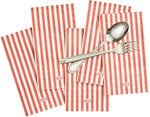 Tonal Striped Disposable Napkin Set in Stripe Red, 50 Pieces