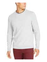 Tasso Elba Mens Sweater Sterling Crossover Crewneck Gray 2XL