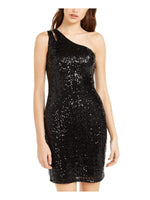 Teeze Me Womens Juniors Sequined Mini Cocktail and Party Dress Black 3/4