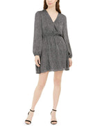 Leyden Womens Mini Surplice Mini Dress Black L