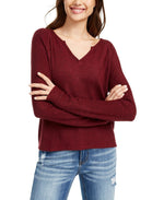 Planet Gold Juniors' Super Soft Ribbed Top (M, Zinfandel Heather)