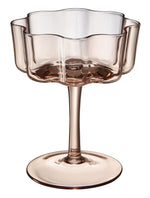 Flower Wave Coupe Cocktail Colored Glasses | Set of 6 | Venus Brown Colors
